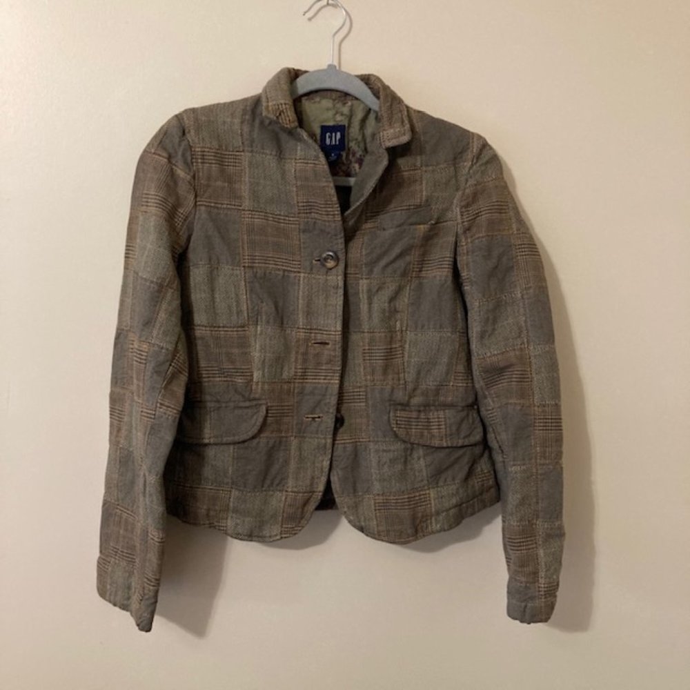 GAP Cropped Patchwork Blazer Size 4